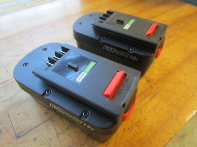 2 GENUINE BLACK & DECKER FSX-TREME FIRESTORM 18V BATTERY FOR PARTS OR REPAIR