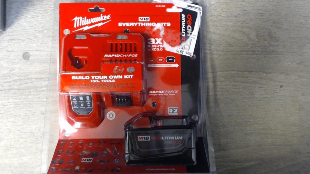 Milwaukee 48-59-1890 M18 18-Volt High Demand Battery 9.0Ah - Charger Starter Kit