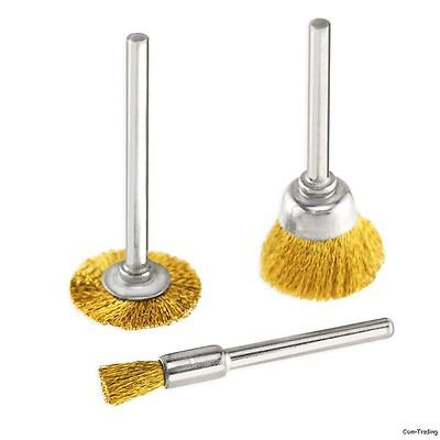 IIT Mini Brass Wire Wheels And Brush Set Cleans Metals Jewelry 1/8