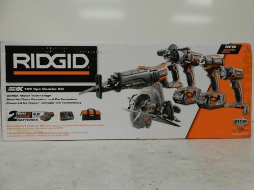 Ridgid R9652 18-Volt Tool Combo Kit 5-Piece