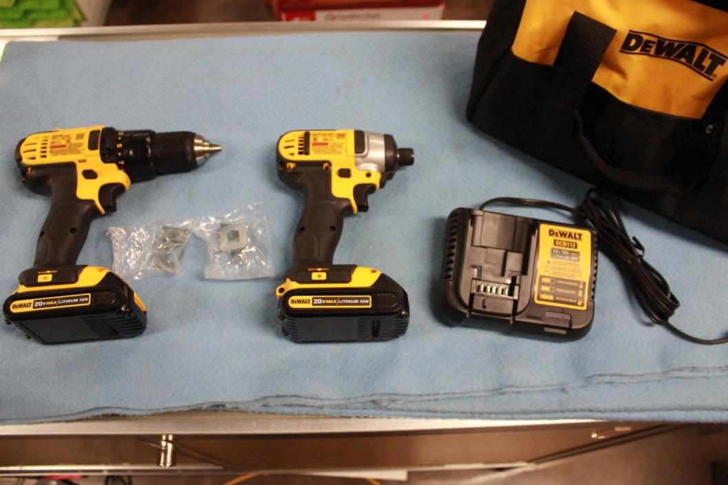 DeWalt Drill & Impact Driver Tool Set w/Batteries, Charger, and Case