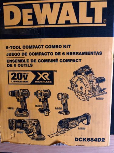 DEWALT XR 6-Tool 20-Volt Max Lithium Ion Brushless Cordless Combo Kit - DCK684D2