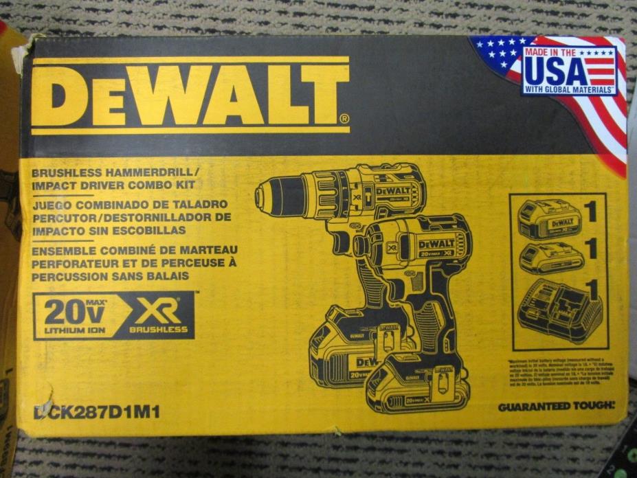 Dewalt Brushless Hammerdrill / Impact Driver Combo Kit DCK287D1M1 BRAND NEW