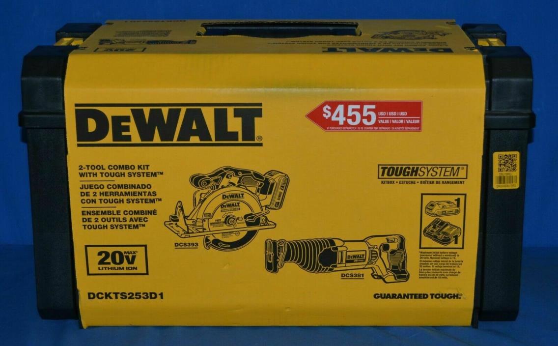 DeWalt DCKTS253D1 20v 2-Tool Saw Combo Kit in Tool Box with Charger Battery