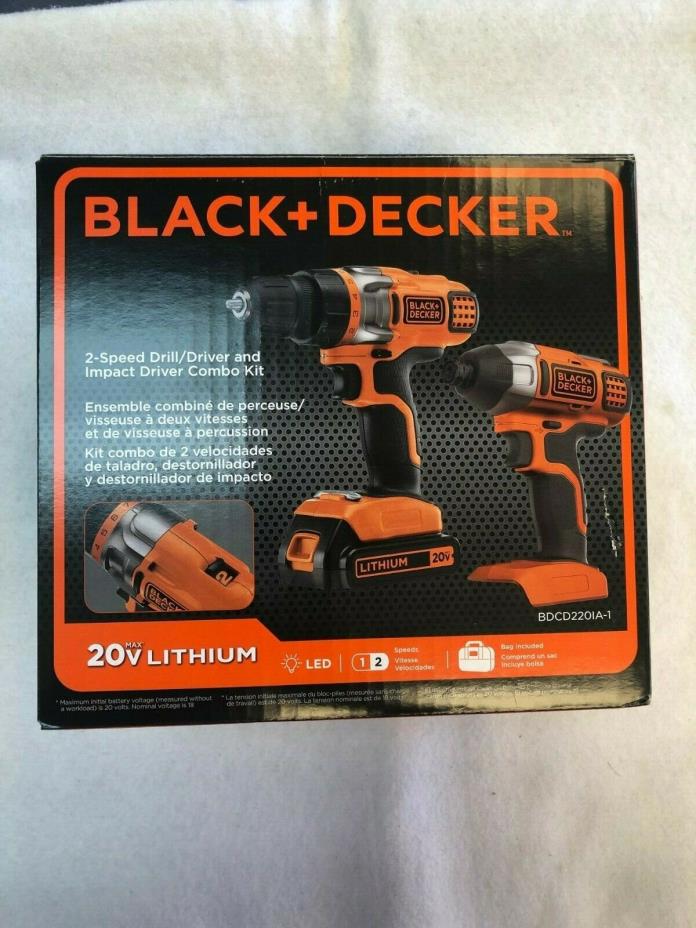 BLACK+DECKER BDCD220IA-1 20-Volt MAX Lithium-Ion Drill/Driver and Impact Driver