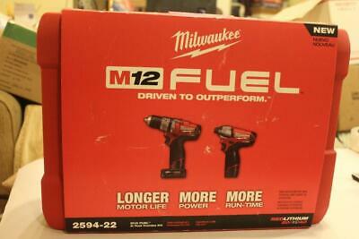 Milwaukee 2594-22 M12 Fuel Combo 2-Tool Drill/Impact Driver Combo Kit NEW! ~