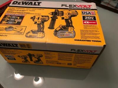 Brand New Dewalt DCK299D1T1 20V Flexvolt Li-Ion Cordless Brushless Combo Kit