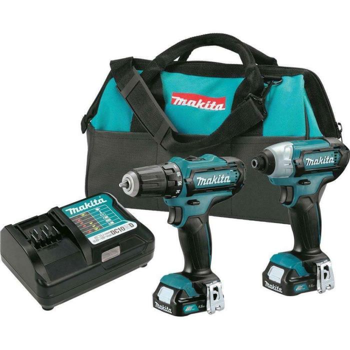 NEW!!  MAKITA 12V MAX CXT Lithium-Ion Cordless 3/8 in. Drill and Impact Driver