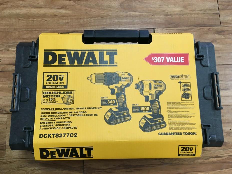 DeWalt DCKTS277C2 20-Volt MAX Compact Brushless Drill and Impact Combo Kit