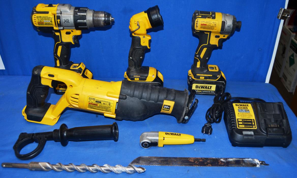 DeWalt - Sawzaw, Impact Driver, Hammerdrill, Light, Charger, & (3) Batteries