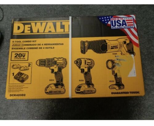 DEWALT DCK420D2 20V Cordless Lithium-Ion 4-Tool Combo Kit SEALED NEW!