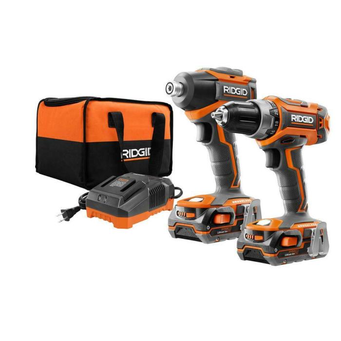 RIDGID 18-Volt Lithium-Ion Cordless Brushless Drill and Impact Driver Combo