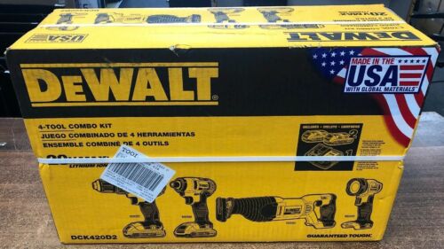 Dewalt DCK420D2 20V MAX Cordless Lithium-Ion 4-Tool Combo Kit - Brand New