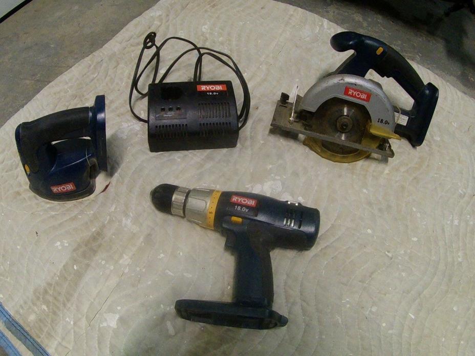 RYOBI 18V TOOL LOT CHARGER CIRCULAR SAW DRILL SANDER INCLUDED