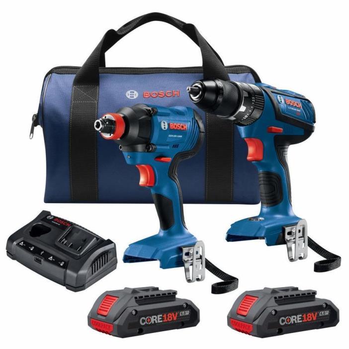 Bosch 2 Tool Combo Drill Kit 18V GXL18V-237B25 New In Box