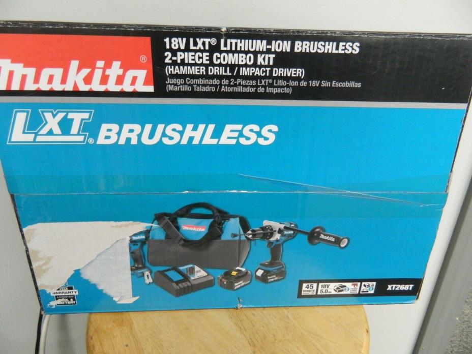 Makita XT268T 18-Volt 5.0 Ah LXT Lithium-Ion Brushless Cordless Combo Kit - 2pc