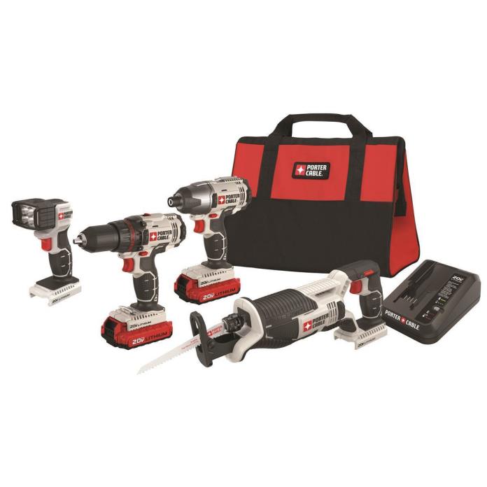 Porter-Cable PCCK615L4 20V MAX* Lithium 4-Tool Combo Kit New