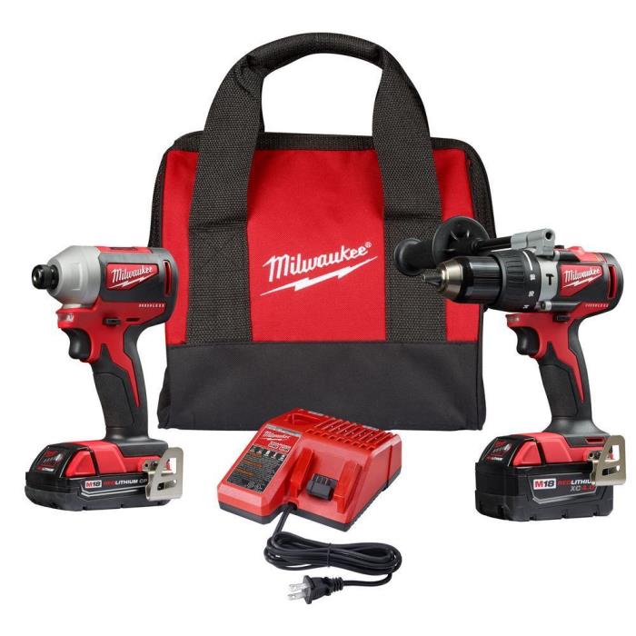 Milwaukee M18 2893-22CX 18-Volt 2-Tool 3-Speed Drill and Impact Driver Combo Kit