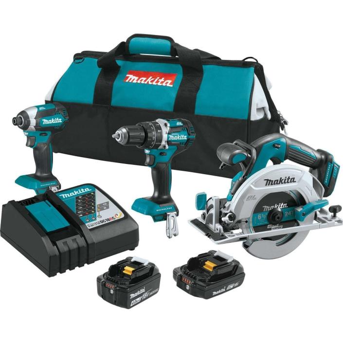 Makita XT333X1 18V LXT Lithium-Ion Brushless Cordless 3-Pc. Combo Kit Brand NEW