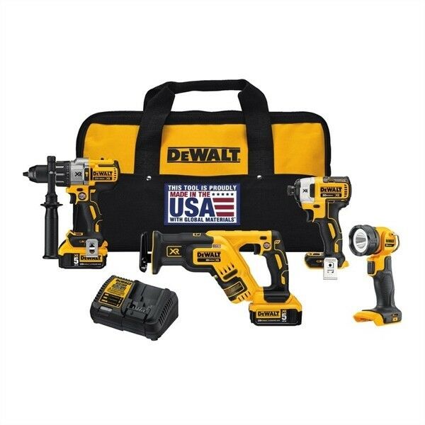 Brand New Dewalt DCK494P2 20V Max XR Brushless 4-Tool Combo Kit