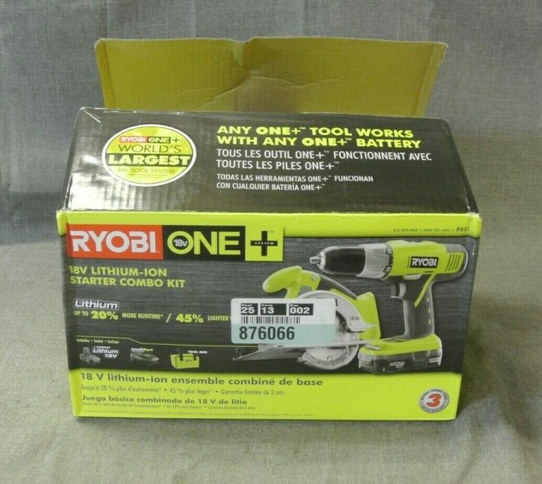 RYOBI P825 18V STARTER COMBO KIT IN BOX (196616-12 GN)