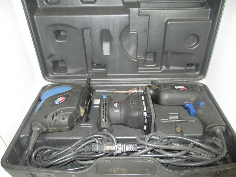 AllPower electric 3 piece drill, jigsaw, and sander kit in case