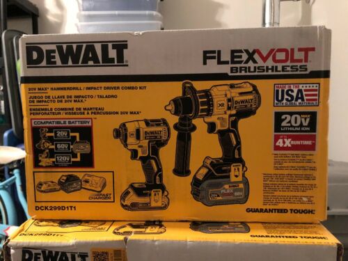 DeWalt FLEXVOLT 20 Volt Hammerdrill DCD996 & Impact Driver DCF887 Kit DCK299D1T1