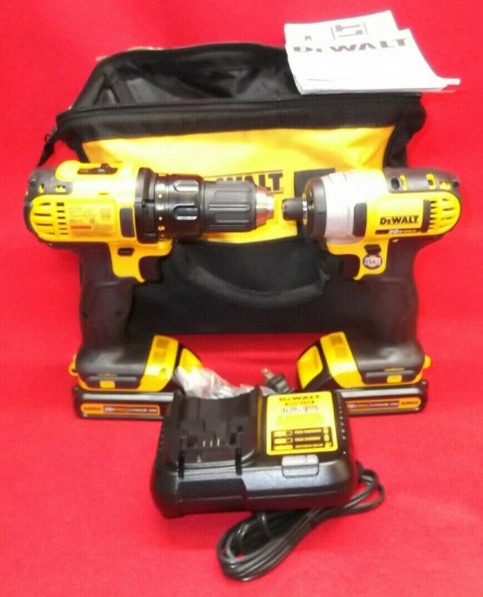 Dewalt 20v Driver Impact Combo Set LI-ion Batteries Charger Bag DCF885 DCD771