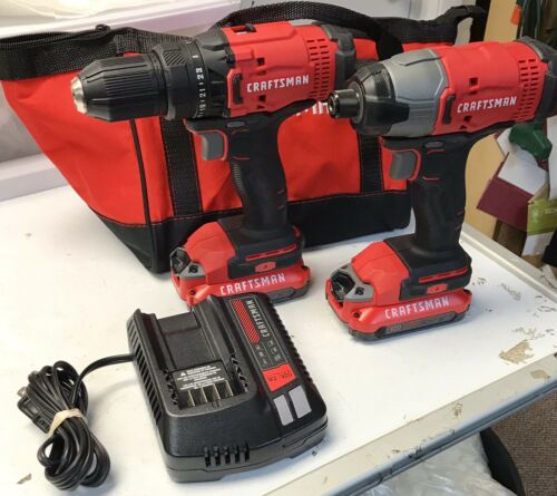 Craftsman V20 CMCK200C2 KIT/Impact Driver & Drill/2 Batteries/Charger/Perfect