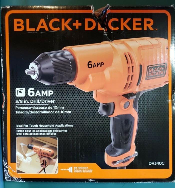 Black + Decker 6 Amp Electric 3/8-inch Drill / Driver NIP