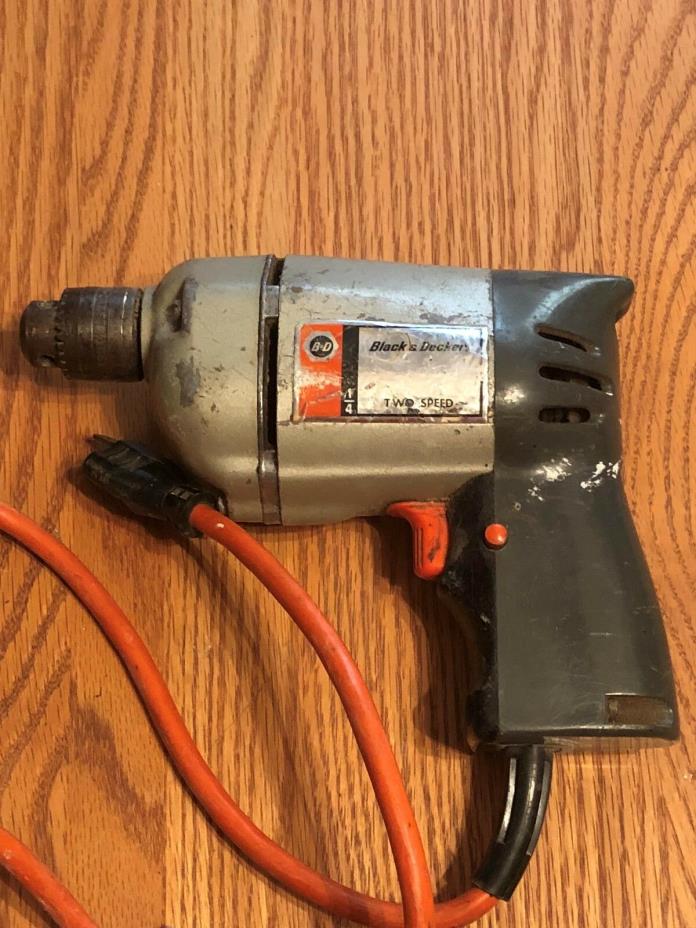 Vintage Black and Decker Home Utility 1/4” Electric Drill Made In The USA Tested
