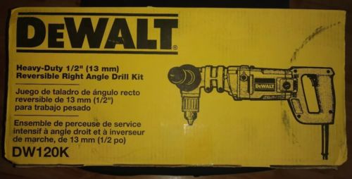 DeWALT DW120K 1/2'' Heavy Duty Right Angle Drill Driver Tool Kit New Factory Box