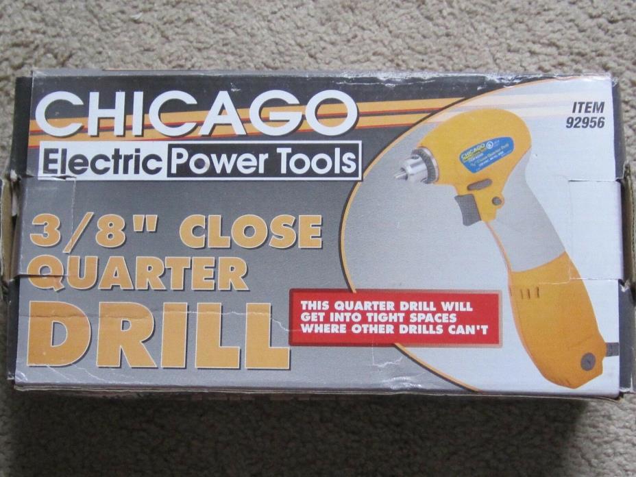 Chicago Electric Close Quarter Drill / Reversible 3/8 In. 1500 RPM   NEW In BOX