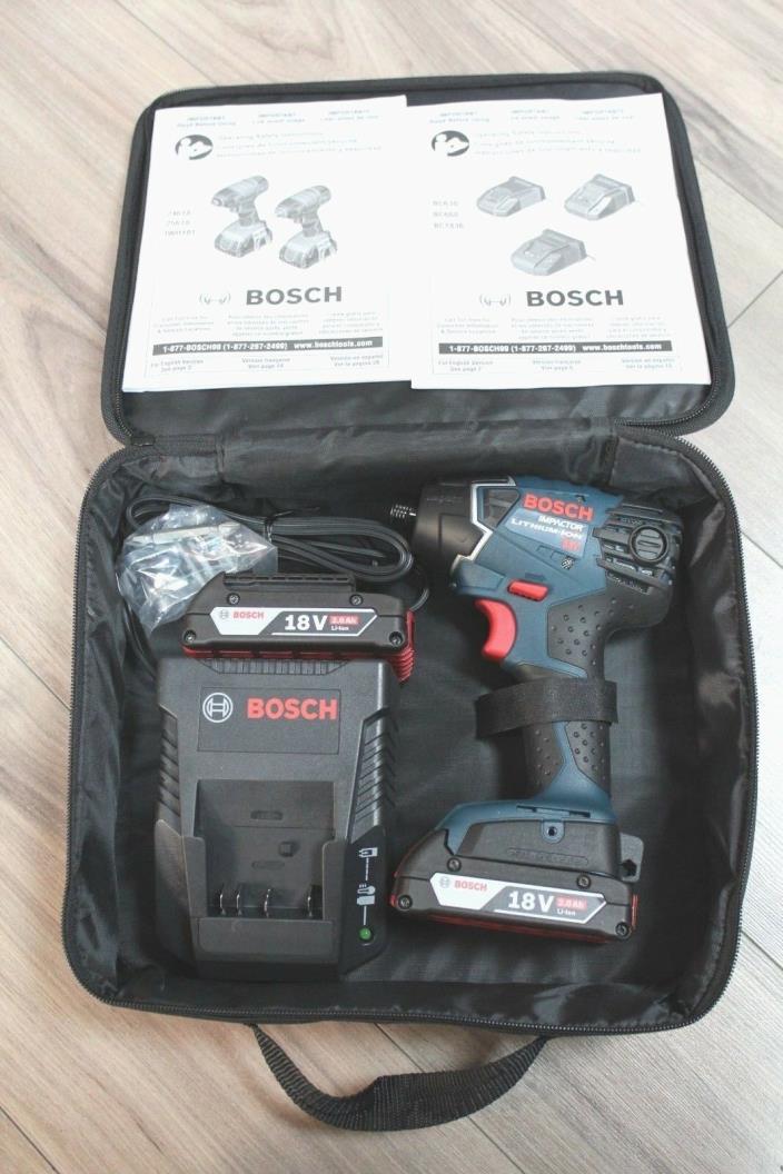 Bosch 18V Li-Ion Cordless Impact Driver with 2 Batteries and Charger