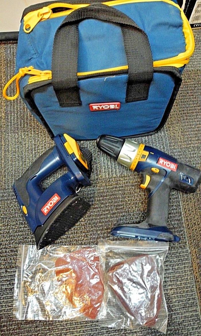Ryobi 18V Drill Kit P201 & Sander P400 w/Battery, charger & case! Excellent!