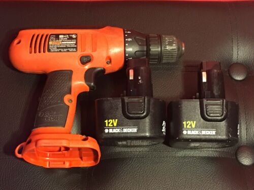 Black and Decker Fire Storm Powered 12V Cordless Drill CD431 800RPM +1 Battery