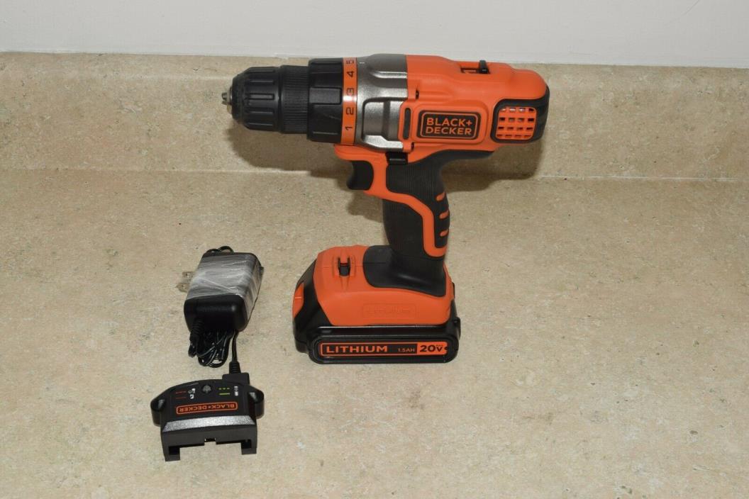 BLACK DECKER LDX220 Lithium Ion 20 volt Drill Driver   BATTERY & CHARGER COMBO