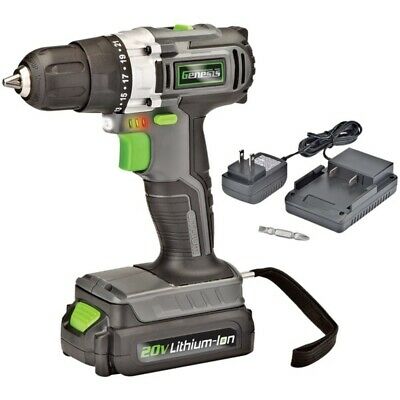 Genesis GLCD2038A 20-Volt Cordless Li-Ion 2-Speed Drill/Driver