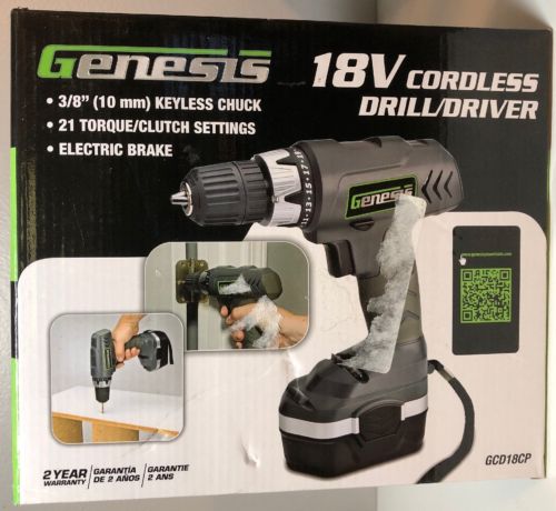 Genesis 18-Volt 3/8 in. Cordless Drill Driver With Battery,Charger and Bit set