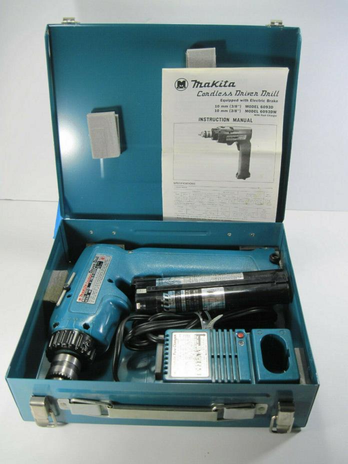 Makita Cordless Driver Drill Model 6093D - Fast Charger Case & Battery Tested