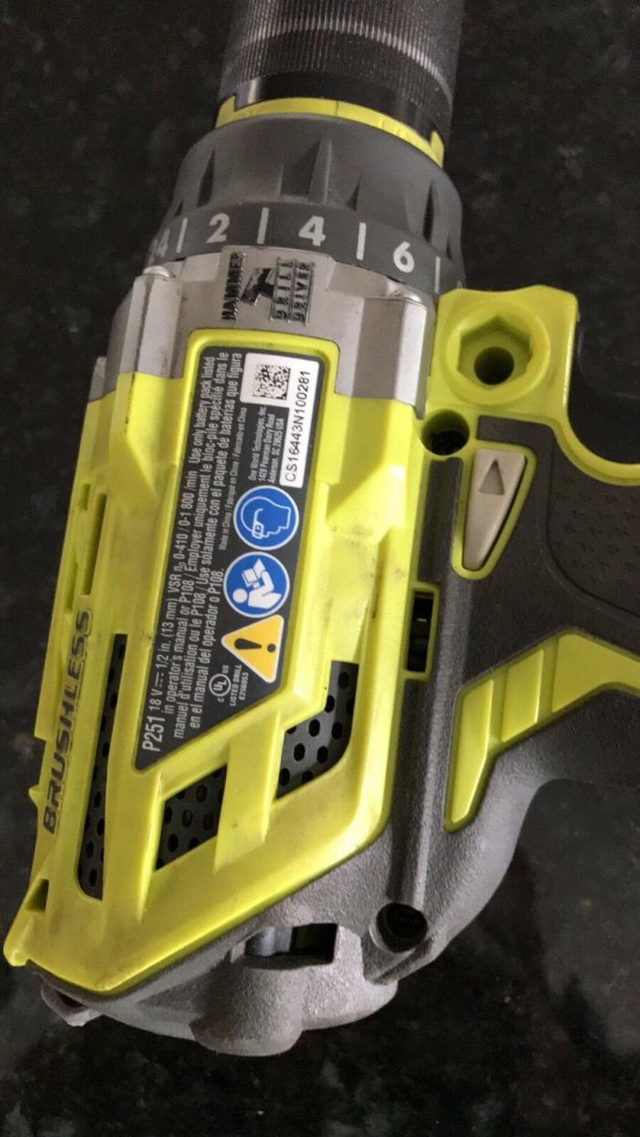 Ryobi One Plus 18V Brushless Hammer Drill - P251 ( Tool only)