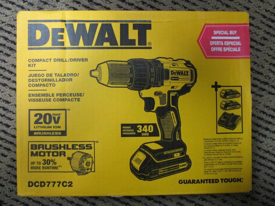 Dewalt Compact Drill and Driver Kit DCD777C2 BRAND NEW