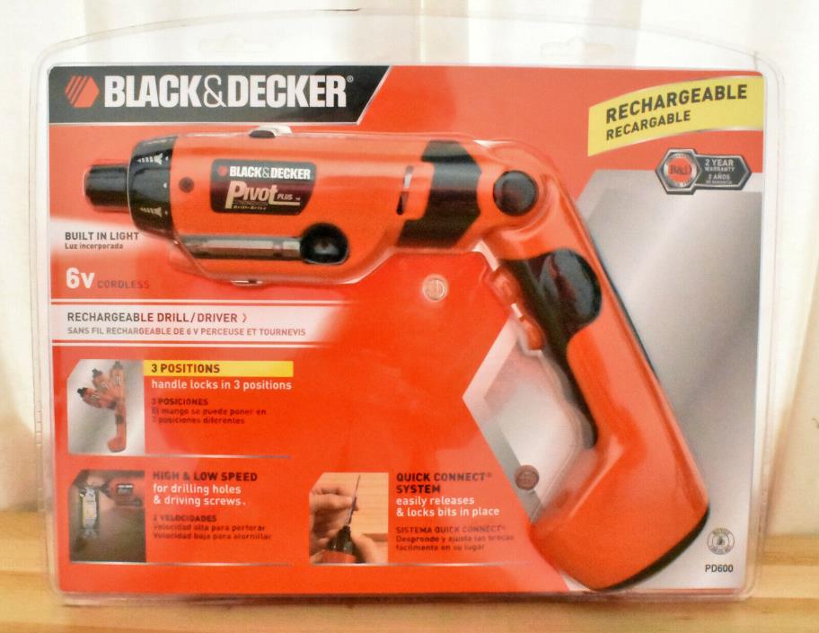 Black & Decker t NiCd Cordless Rechargeable PivotPlus Drill/Driver with Charger