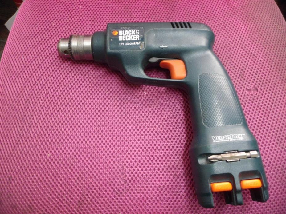 BLACK + DECKER VERSAPAK VP820 7.2V 350/700 RPM DRILL BARE TOOL