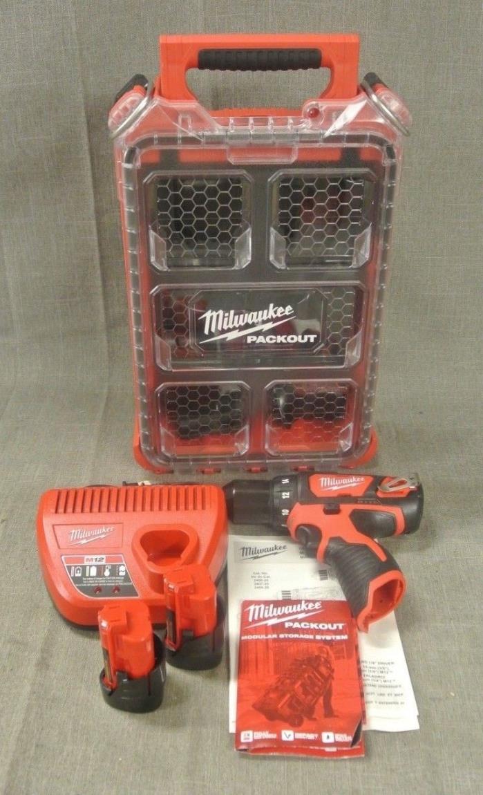 MILWAUKEE 2407-12 12V 3/8'' CORDLESS DRILL DRIVER SET IN CASE (8594-1 FJ)