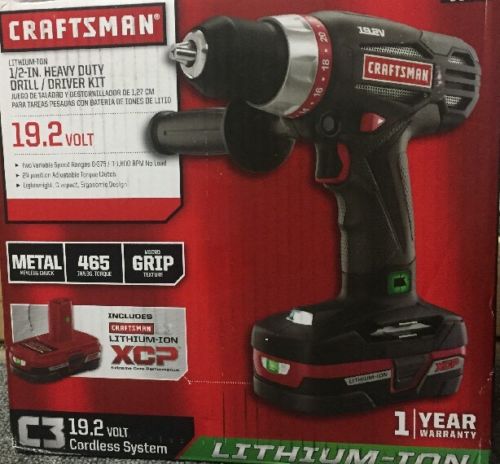 Craftsman 19.2V 1/2” Heavy Duty Drill/Driver Kit 935704 New