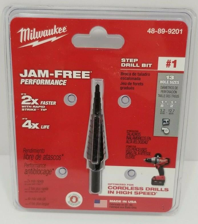 Milwaukee Step Drill Bit - NEW - #1 - 1/8