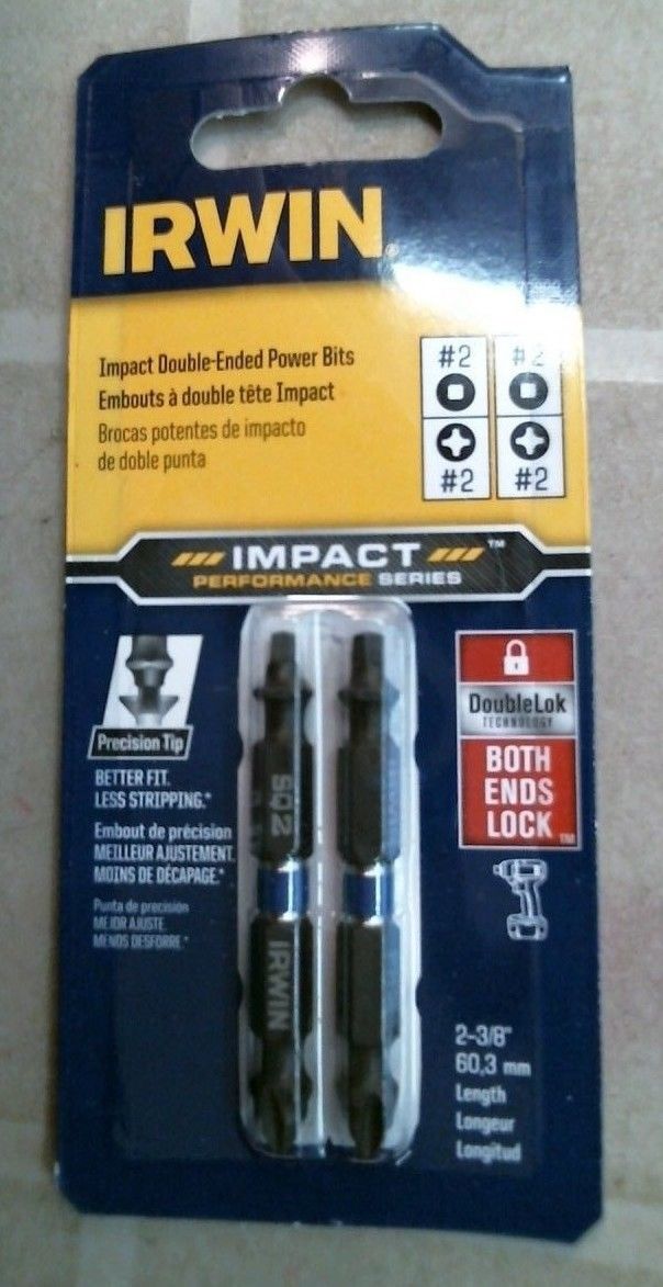 Irwin 1870988 Impact Double-Ended Power Bits, 2pk.,  FREE SHIPPING