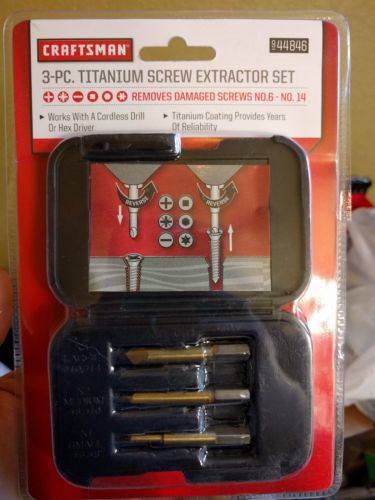 Craftsman Titanium Screw Extractor Set 3 Piece 944846 Removes Damaged Screws