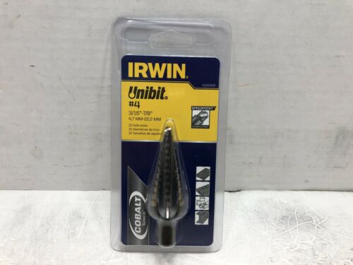 Irwin 10234CBSM Unibit 12 Sizes 3/16”-7/8” Step Drill Bit